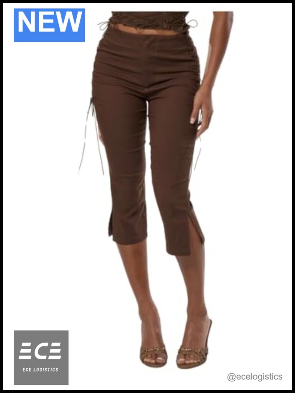 Capri Leggings High Waisted Lace Up Pants Dressy Y2K Bottoms